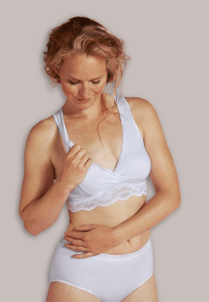 Carriwell Organic Crossover Amnings-BH - Vit - Amningskläder - MamaMilla