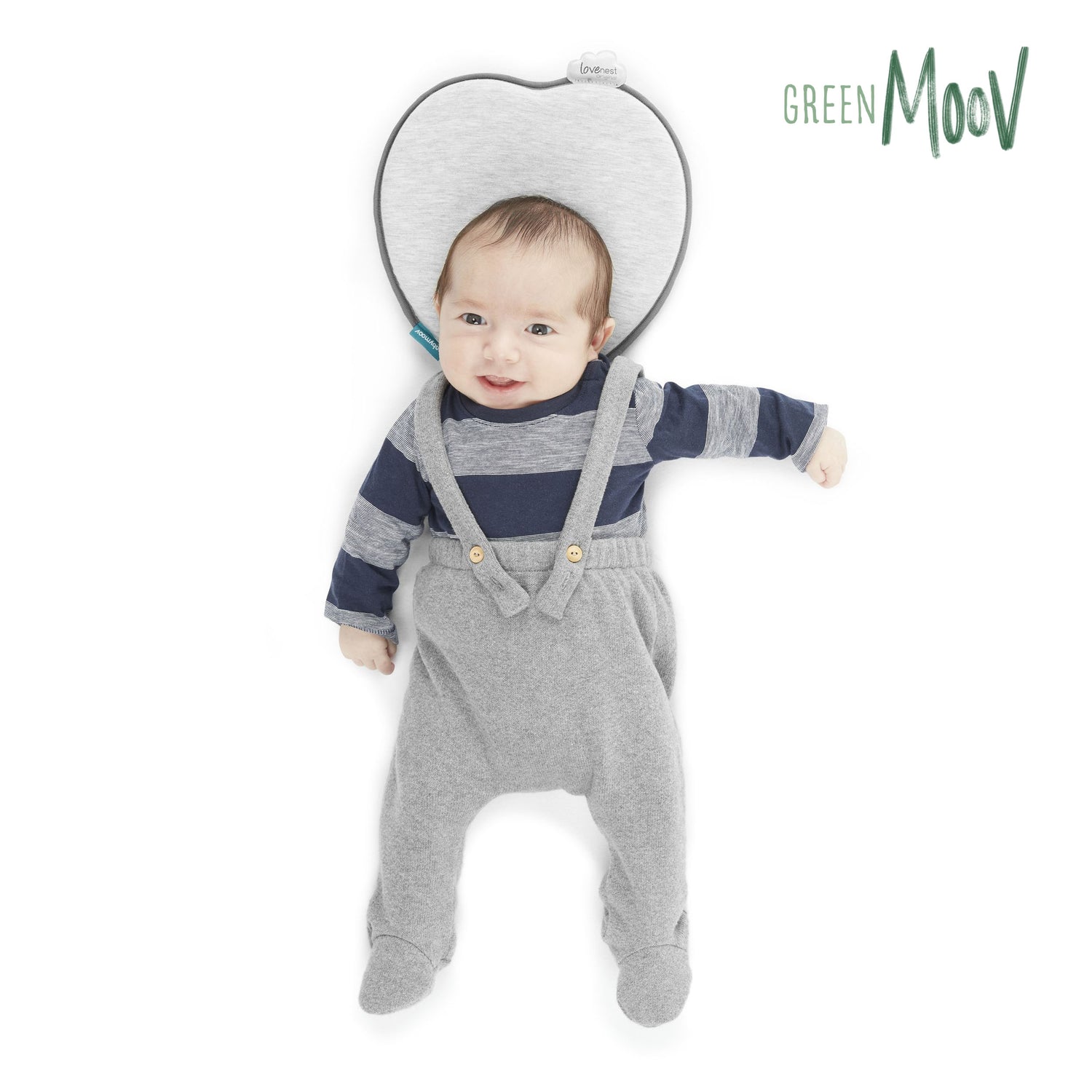 Babymoov Ergonomic Baby Kudde (Lovenest) - Grå (0-4m) - Baby huvudkudde - MamaMilla
