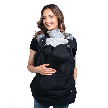Wombat &amp; Co. vinterfodral för bärsele och swaddle - Charcoal Black/Grey - Bärskydd - MamaMilla