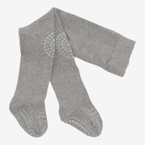 GoBabyGo strømpebukser med skridsikkert gummi (Tights) - Grey melange - Strømpebukser - MamaMilla