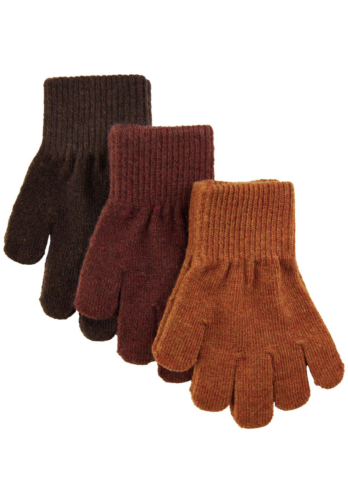 Mikk-line magiska stickade vantar - 3-pack - Decadent Chocolate - Vantar - MamaMilla