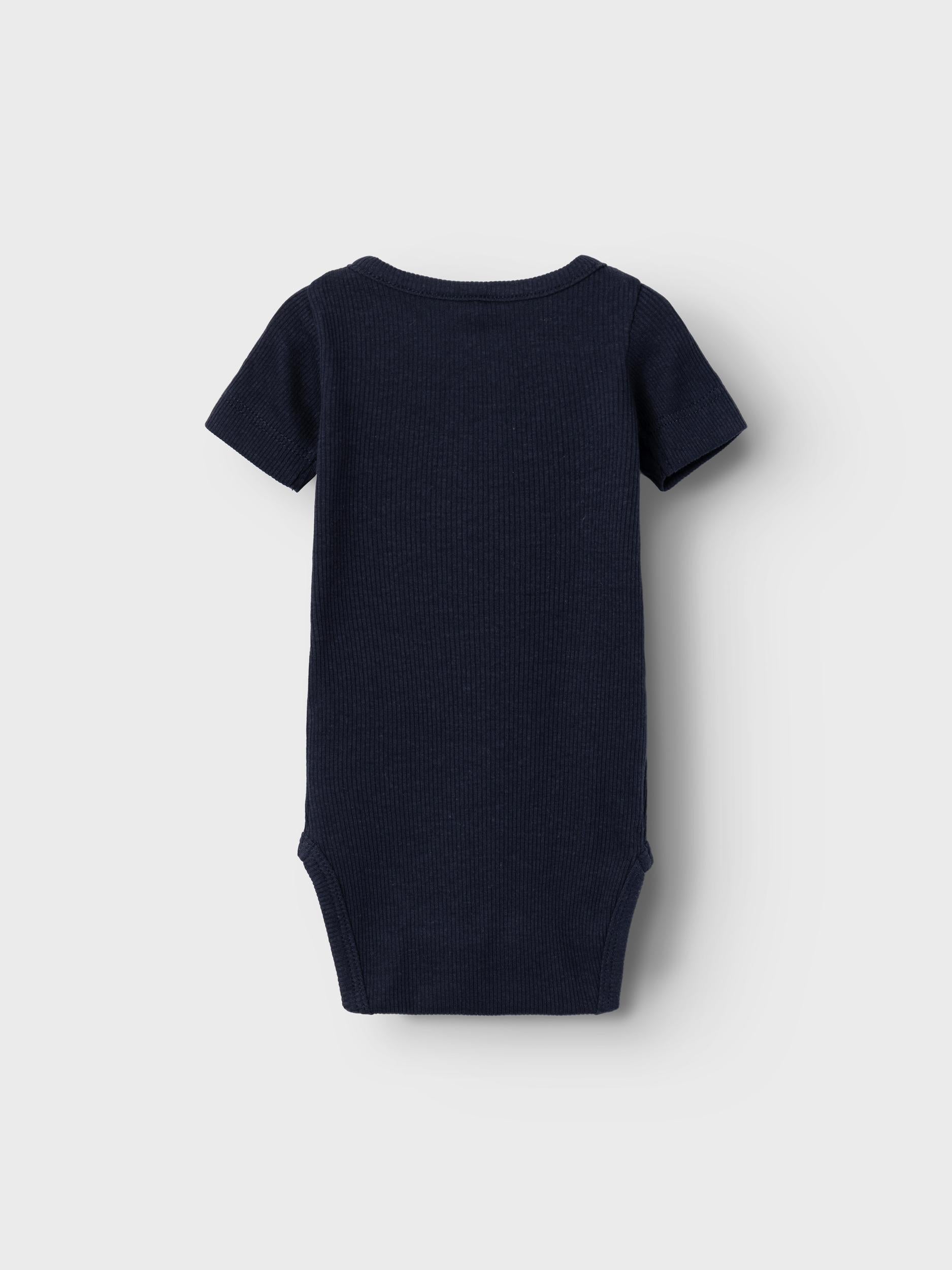 Name it body i ribb med korta ärmar - Kab - Dark Sapphire - Body - MamaMilla