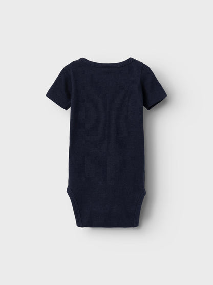 Name it body i ribb med korta ärmar - Kab - Dark Sapphire - Body - MamaMilla