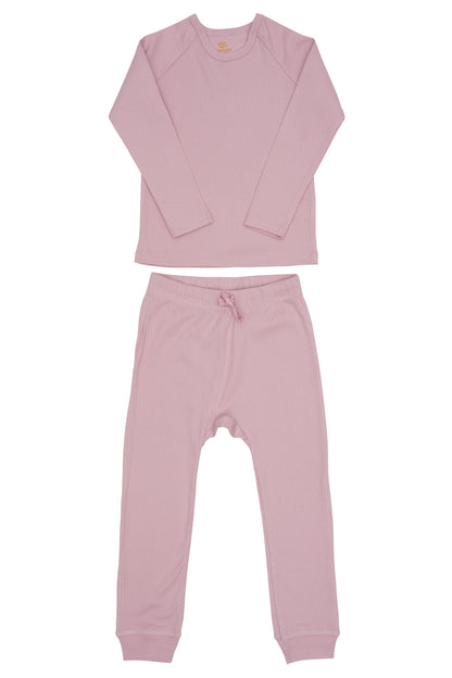 Copenhagen Colors 2-delat sovplagg i ribb - Lavendel - Onesie - MamaMilla