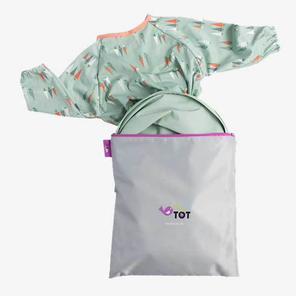 Tidy Tot Haklapp och bricka - SET - Dusty Mint - Haklapp med ärmar - MamaMilla