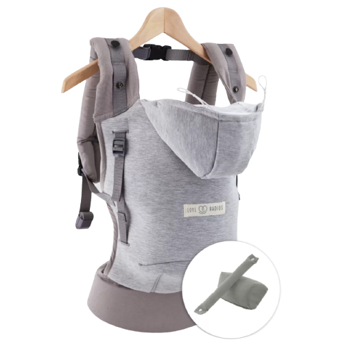 Love radius bæresele inkl. babyindsats - Hoodie carrier - Lysegrå/Athletic Grey - bæresele - MamaMilla