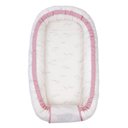 MamaMilla babynest med Fossflakes-fyllning - Rosenfjädrar - Babynest - MamaMilla