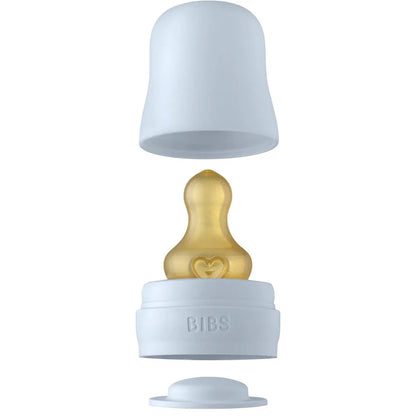 Bibs glasnappflaska - Latex - 110 ml. - Babyblå - Flaska baby - MamaMilla