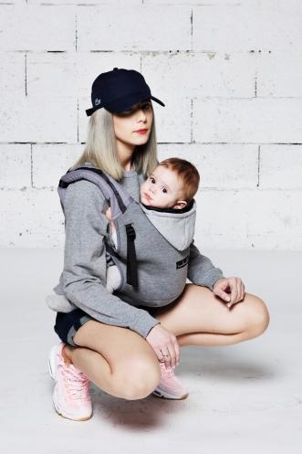 Kärleksradiehållare inkl. babyinlägg - Huvtröja - Mörkgrå/flanellgrå - bärsele - MamaMilla