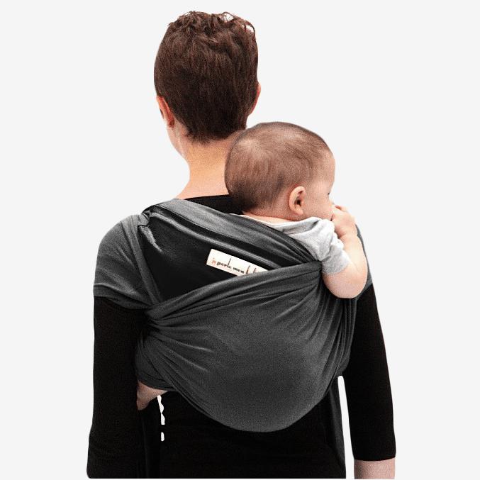 Love radius stretch wrap original - Kolgrå/Svart - wrap - MamaMilla