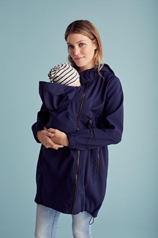 Mamalicious 3in1 softshell-bärare och gravidjacka - Mörkblå - Bärjacka - MamaMilla