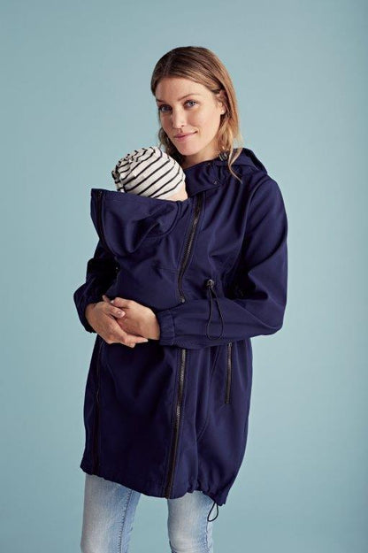 Mamalicious 3in1 softshell-bärare och gravidjacka - Mörkblå - Bärjacka - MamaMilla