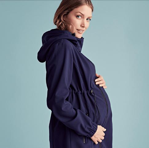 Mamalicious 3in1 softshell-bärare och gravidjacka - Mörkblå - Bärjacka - MamaMilla