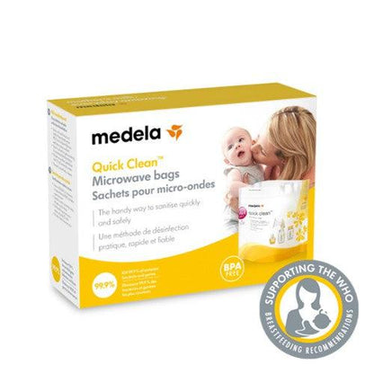 Medela - Quick Clean-påsar för sterilisering i mikrovågsugn - Flaskmatad baby - MamaMilla