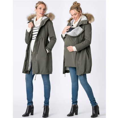 Seraphine Vänt- och bärjacka 3-i-1- Valetta - Khaki - Bärjacka - MamaMilla