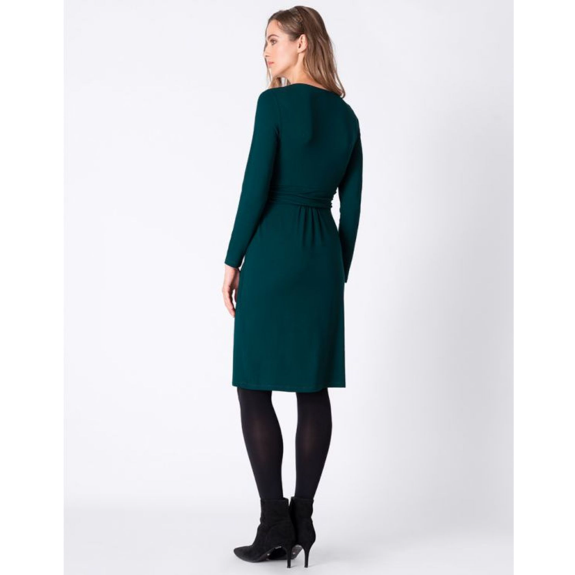 Seraphine gravidklänning med långa ärmar - Peachey - Emerald - Amningskläder - MamaMilla