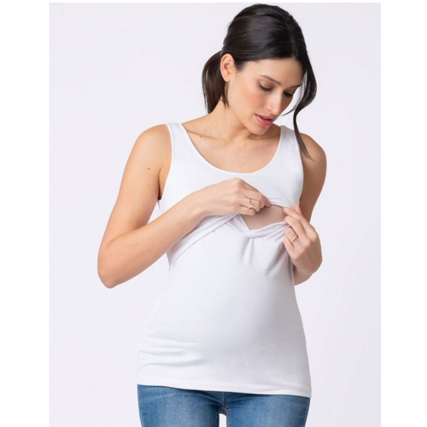 Seraphine Vänt- och amningstopp i bambu - Laina - Vit - Amningskläder - MamaMilla