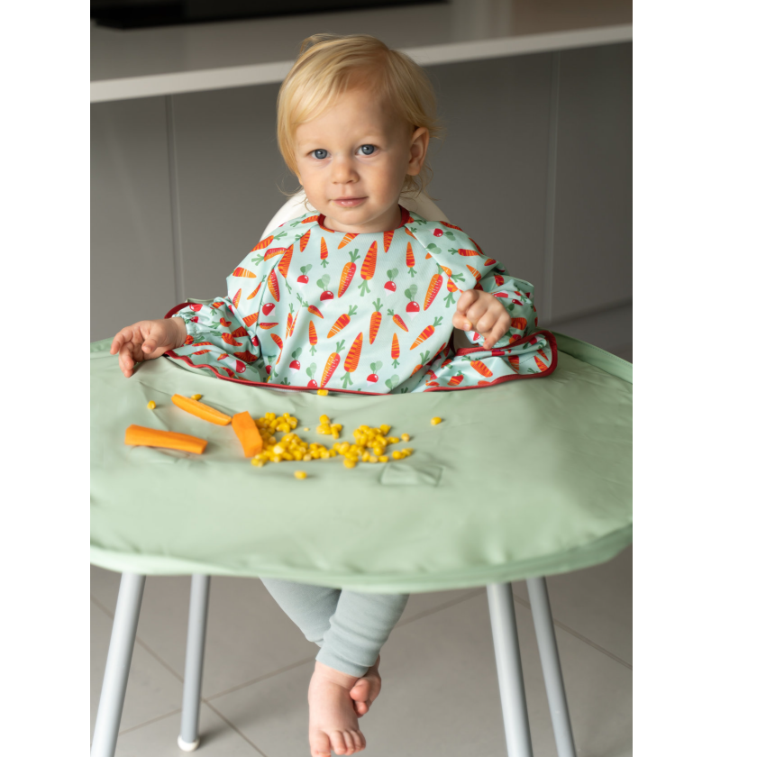 Tidy Tot Haklapp och bricka - SET - Sage Grönsaker - Haklapp med ärmar - MamaMilla