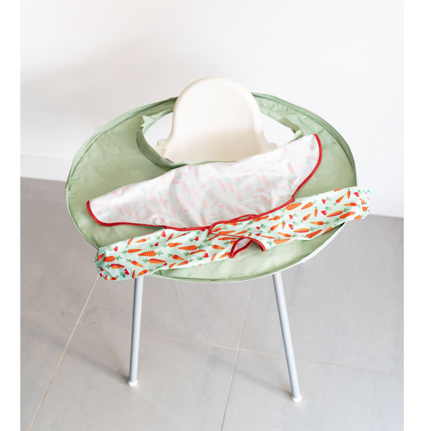 Tidy Tot Haklapp och bricka - SET - Sage Grönsaker - Haklapp med ärmar - MamaMilla