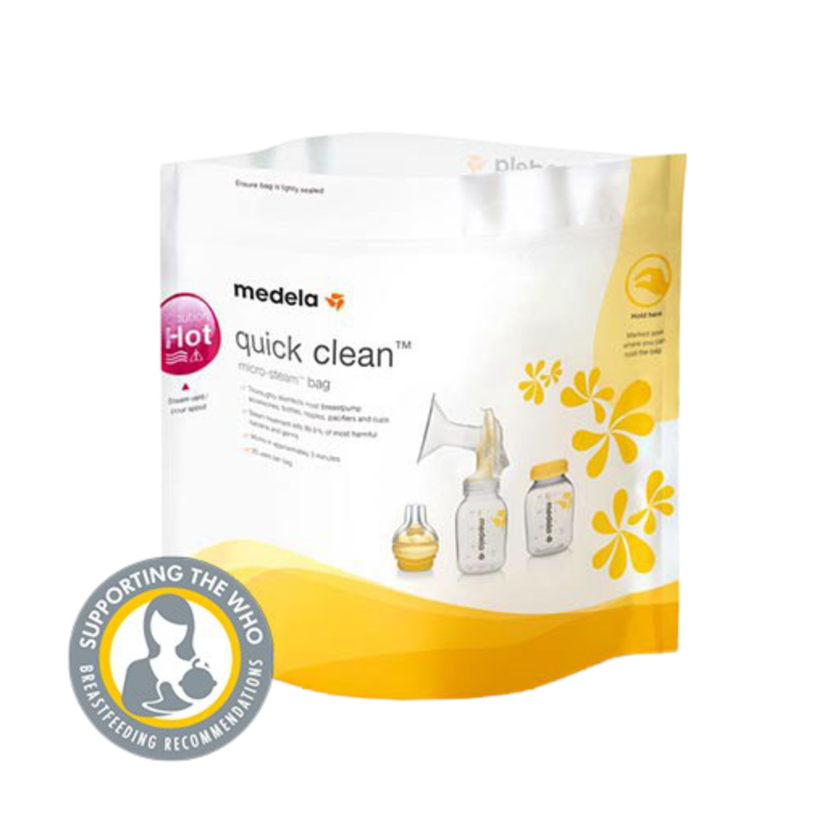 Medela - Quick Clean-påsar för sterilisering i mikrovågsugn - Flaskmatad baby - MamaMilla