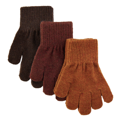 Mikk-line magiska stickade vantar - 3-pack - Decadent Chocolate - Vantar - MamaMilla