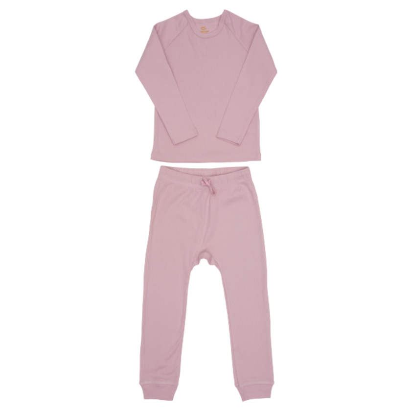 Copenhagen Colors 2-delat sovplagg i ribb - Lavendel - Onesie - MamaMilla